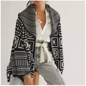 Sioni Milano black & white kimono cardigan